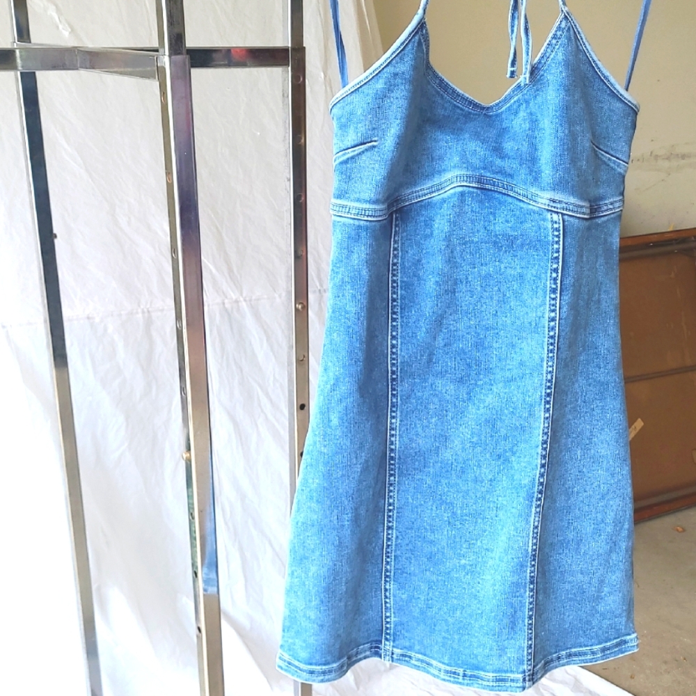 Aerie Blue Denim Dress